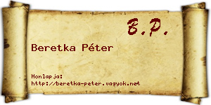 Beretka Péter névjegykártya
