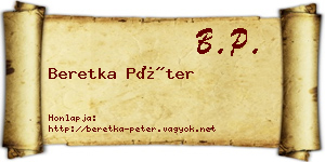 Beretka Péter névjegykártya