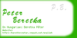 peter beretka business card