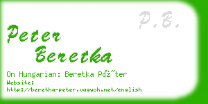 peter beretka business card
